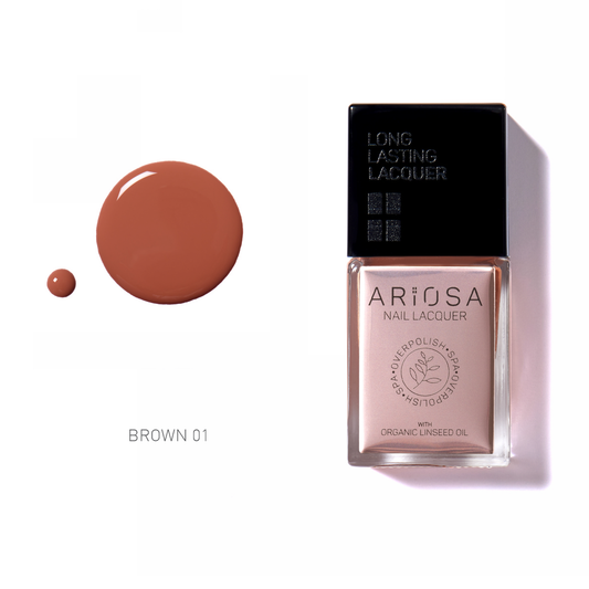 Ariosa Nail Laquer - BROWN01 15ml - Smalto Ultracoprente Linea Marrone (8572217950551)
